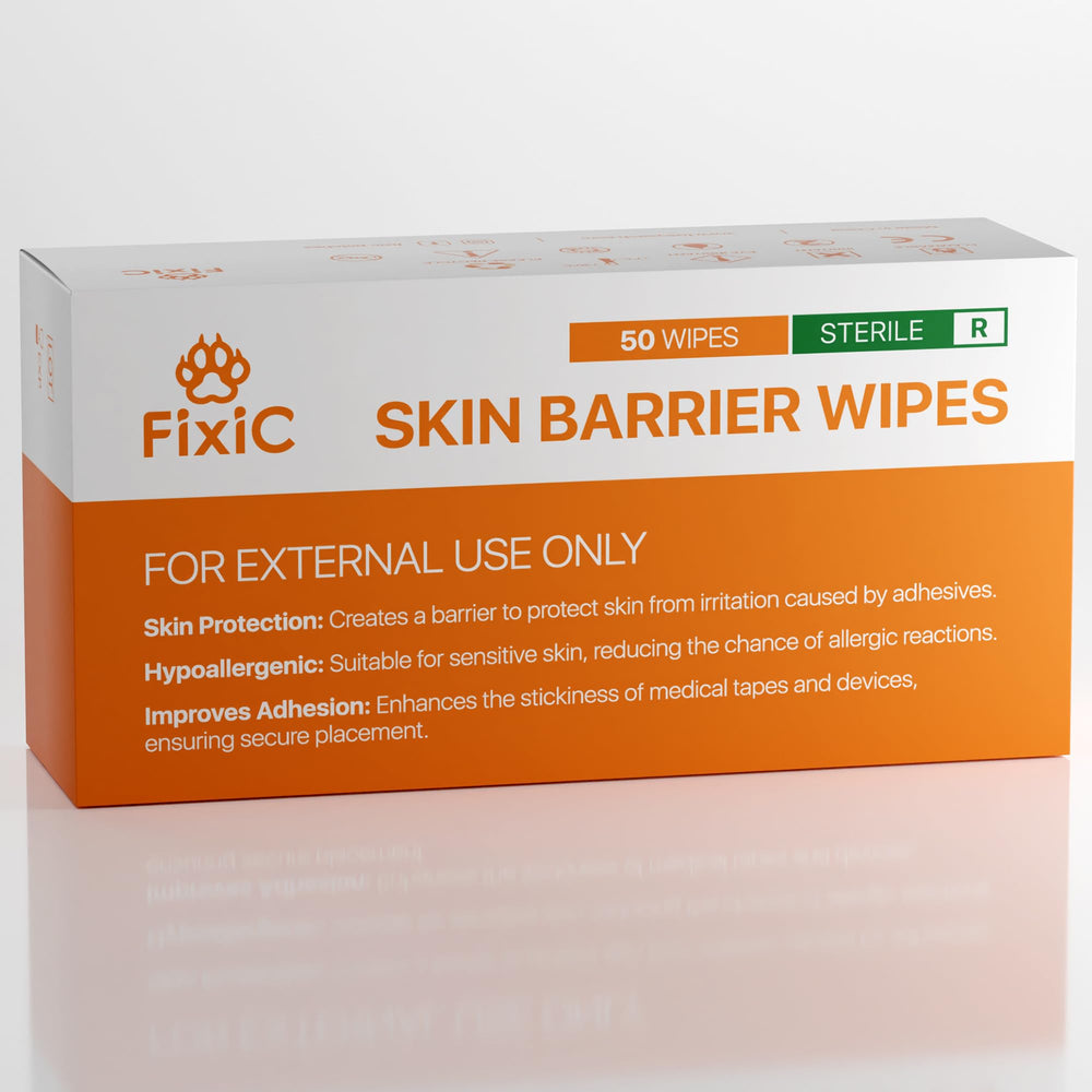 Fixic Skin Barrier Wipes 50-pack: convenient skin prep for stronger adhesion