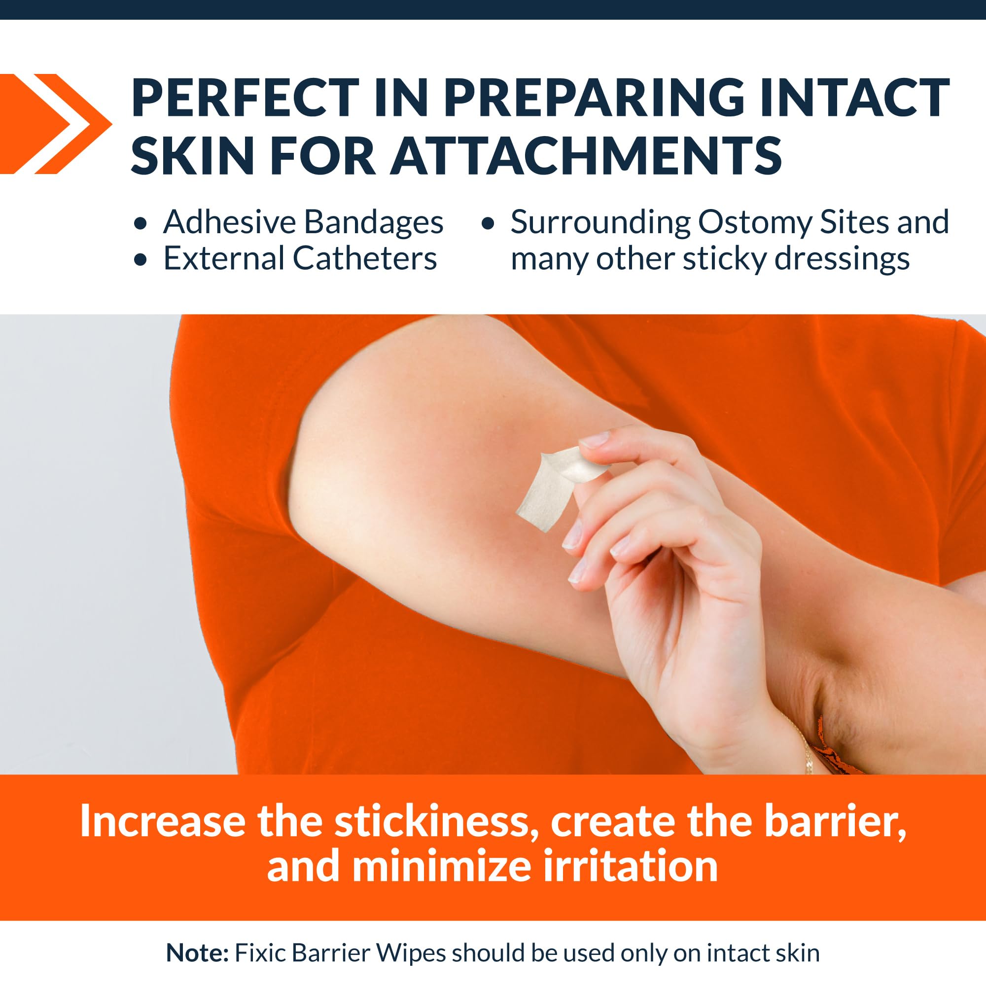 Fixic Skin Protective Wipe close-up: safe latex-free skin prep