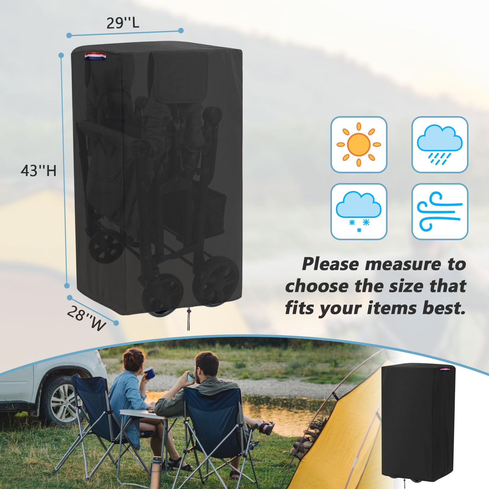 Fizentia wind-resistant design stays in place during windy conditions
