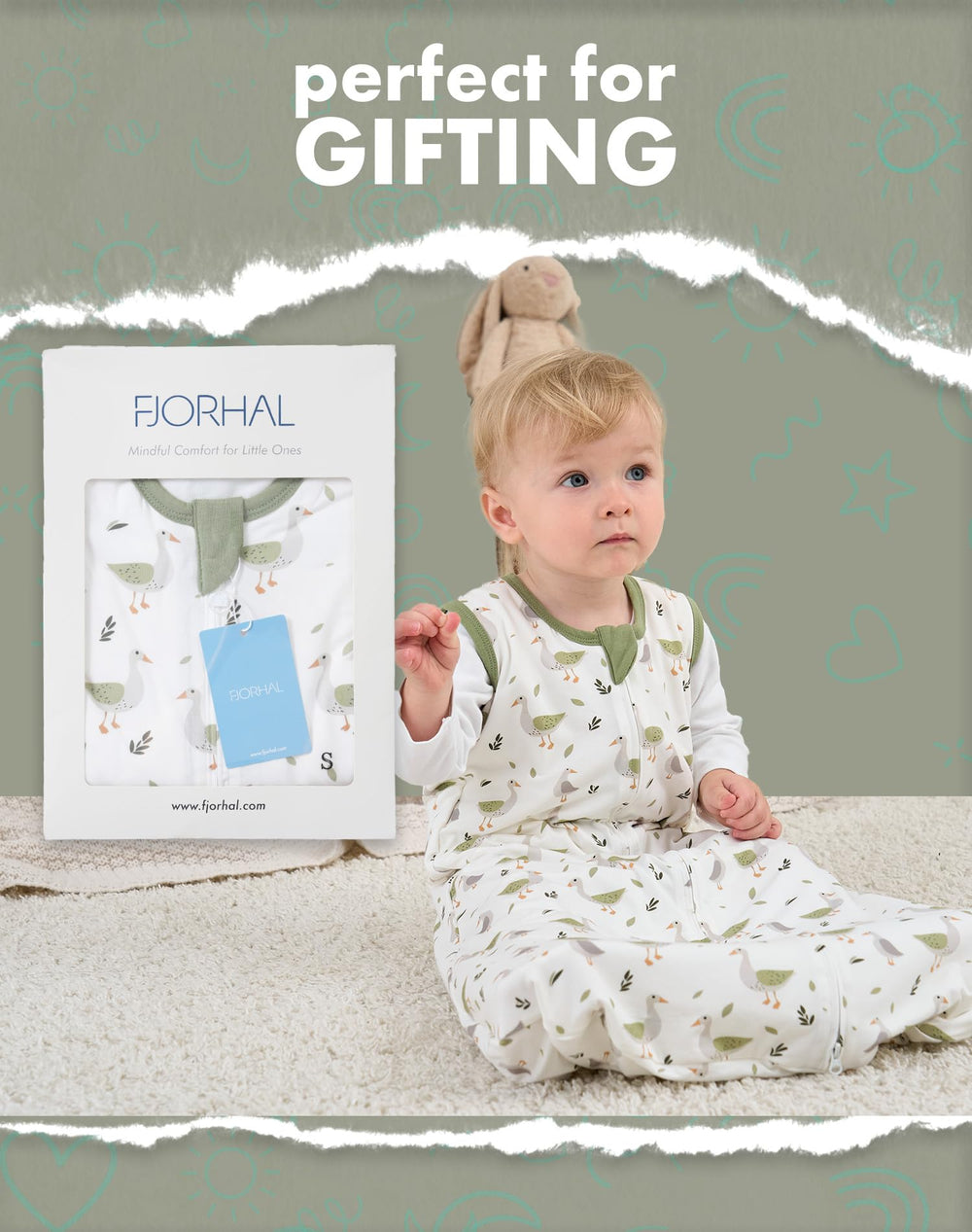 FJORHAL gift-ready packaging for baby showers and new parents.