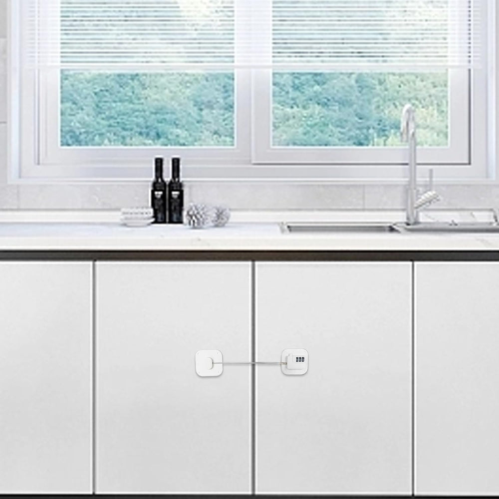 FKTUV fridge lock adhesive pad close-up demonstrates strong grip on surfaces.