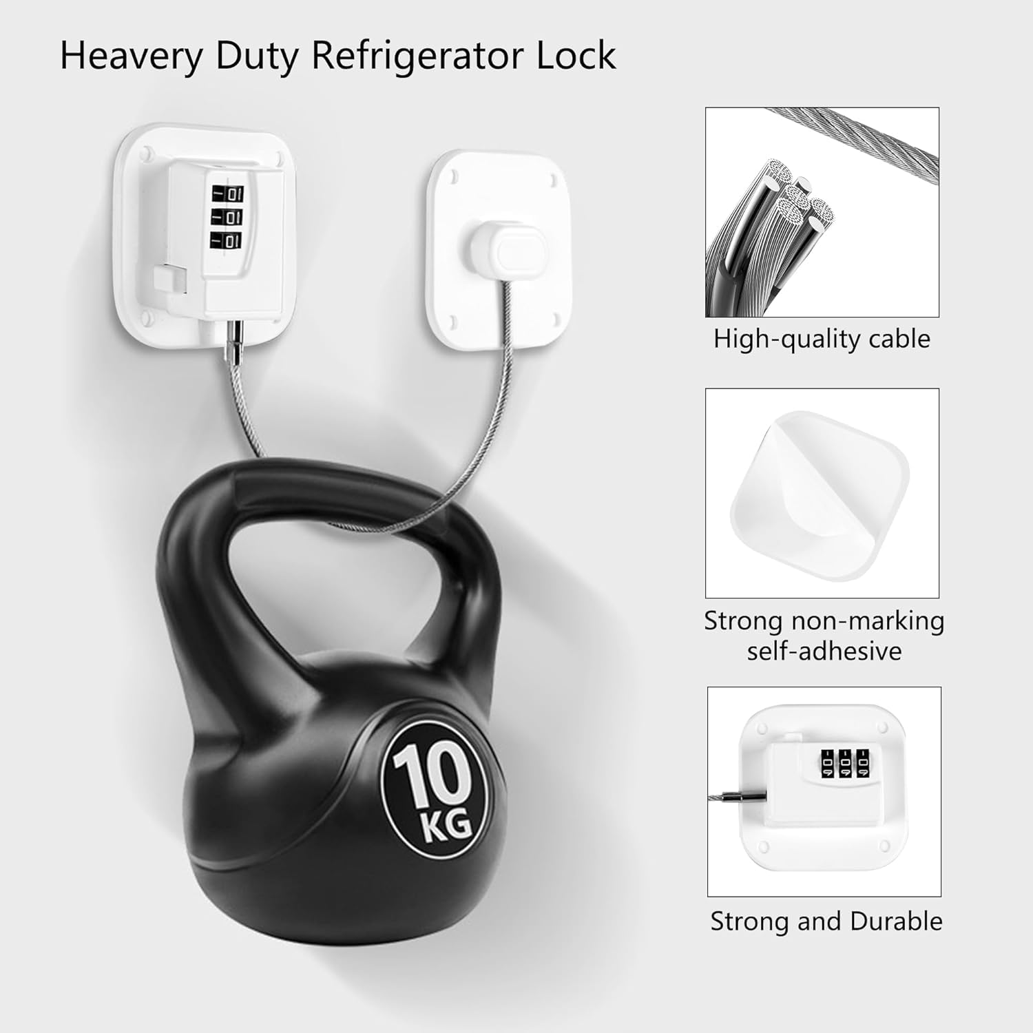FKTUV white packaging showing 4 locks for versatile kitchen safety.