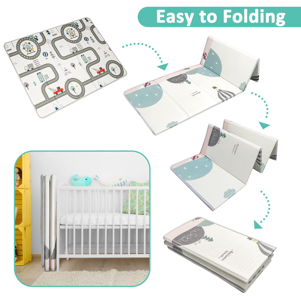 FLAGAV colorful design on play mat attracts toddlers with engaging patterns and exploration
