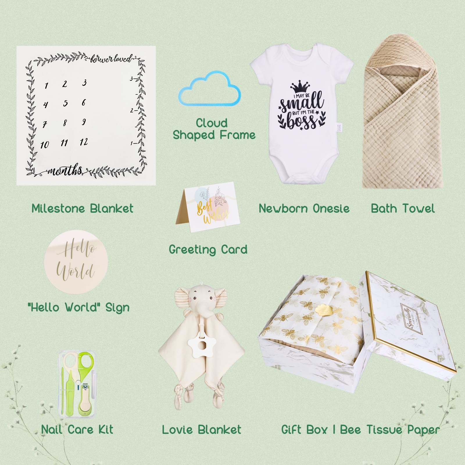 FLAIR GIFTS milestone blanket in sky blue for photo memories