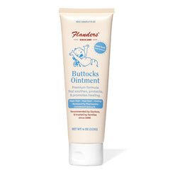Flanders Buttocks Ointment tube front view for diaper rash protection and comfort.