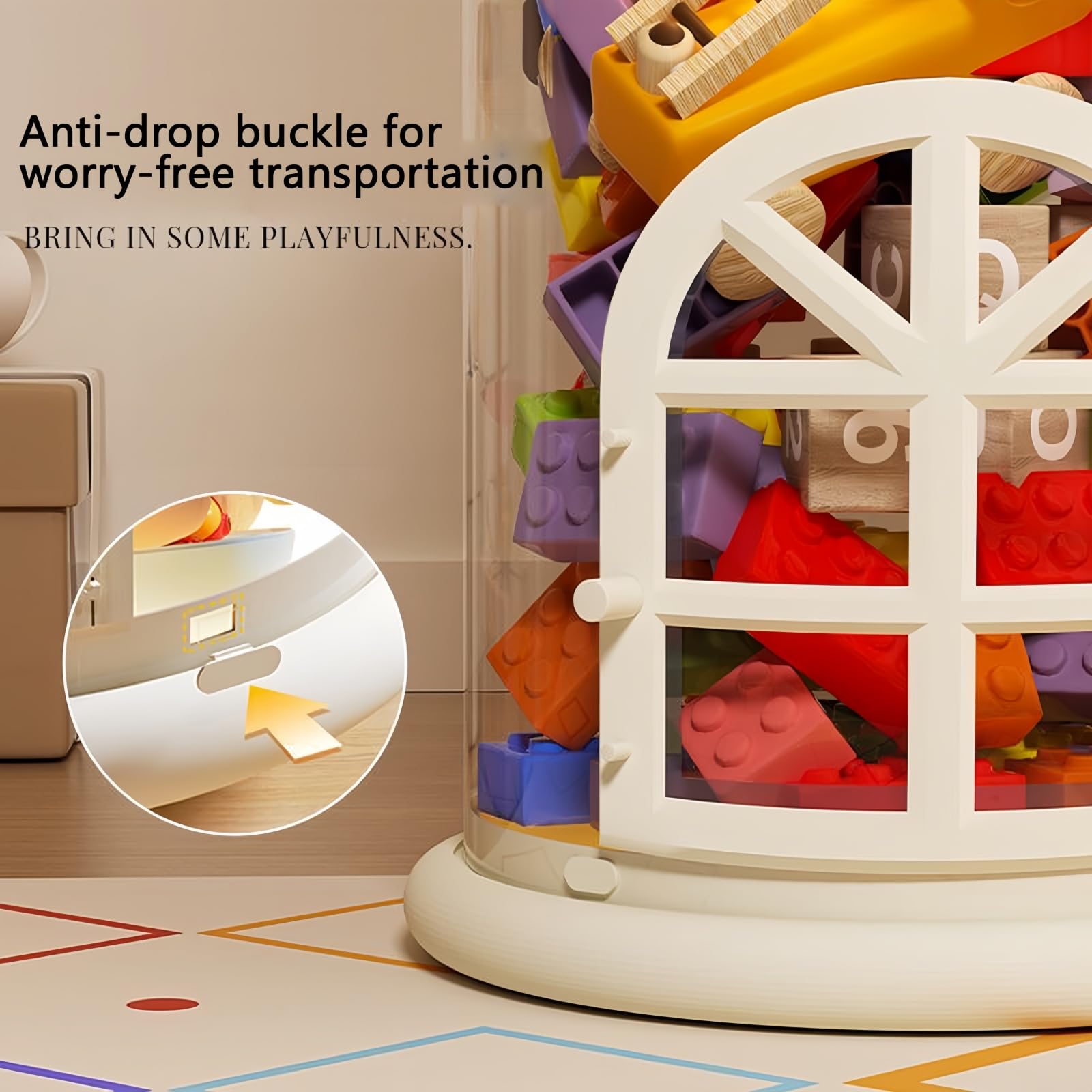 Flarelyare zoo storage tube wheels for easy mobility of plush collection.