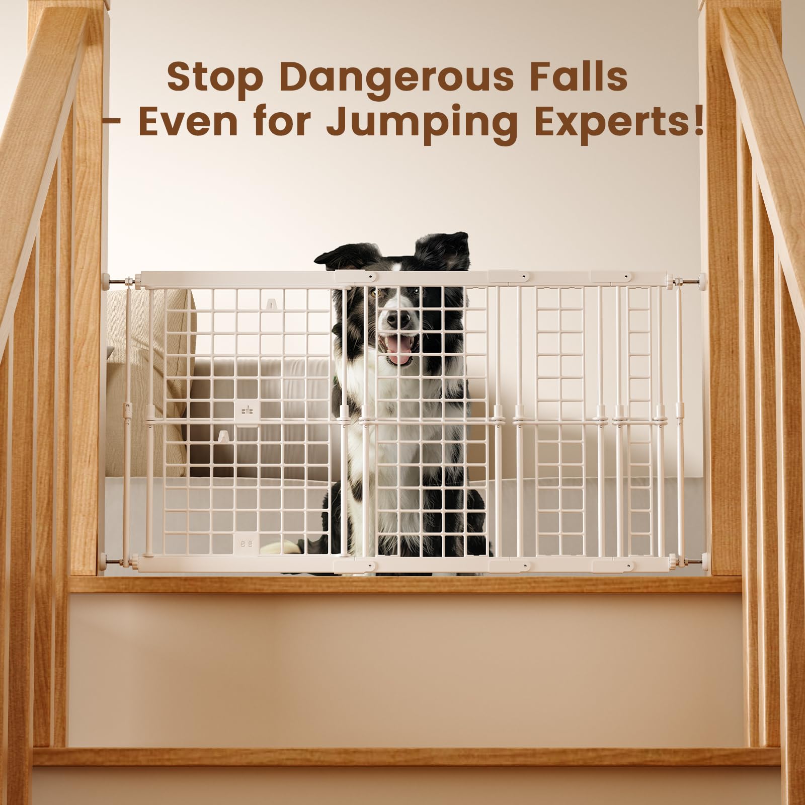 Fldofaves dog gate width 18-43 inches with extenders fits narrow doors and wide halls
