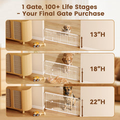 Fldofaves metal frame plastic mesh gate resists scratching and keeps pets secure