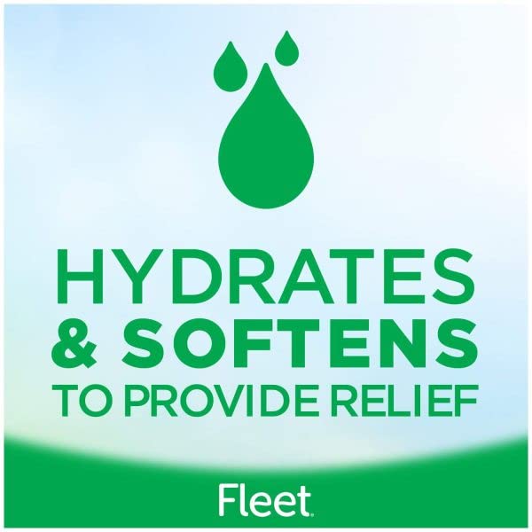 Fleet Enema saline ready-to-use 4.5 oz bottle being poured for simple administration