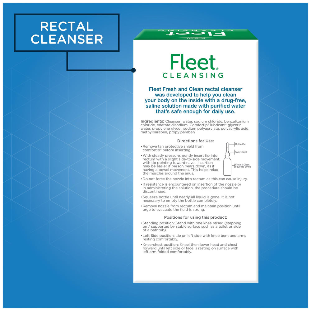 Fleet Fresh & Clean purified water note underlines quality ingredients