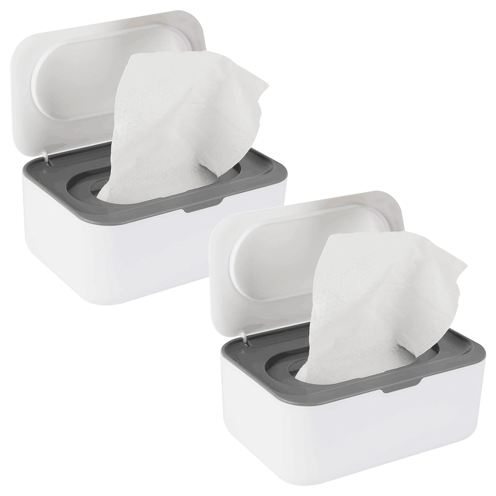 Flenpptly 2-pack baby wipes dispenser gray keeps wipes organized for on-the-go use