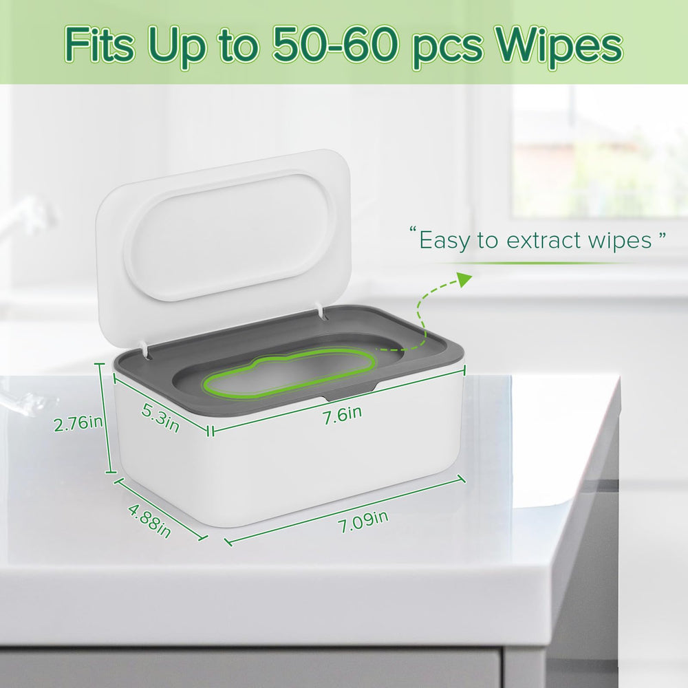 Flenpptly gray lid open wipes dispenser shows easy one-handed access