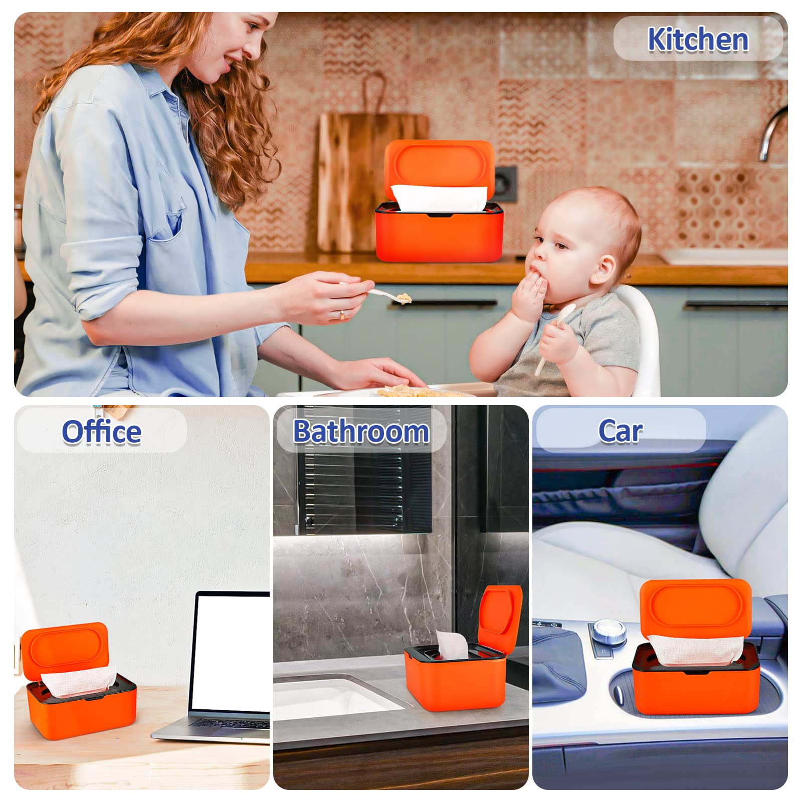 Wide mouth of Flenpptly dispenser lets you see remaining wipes at a glance