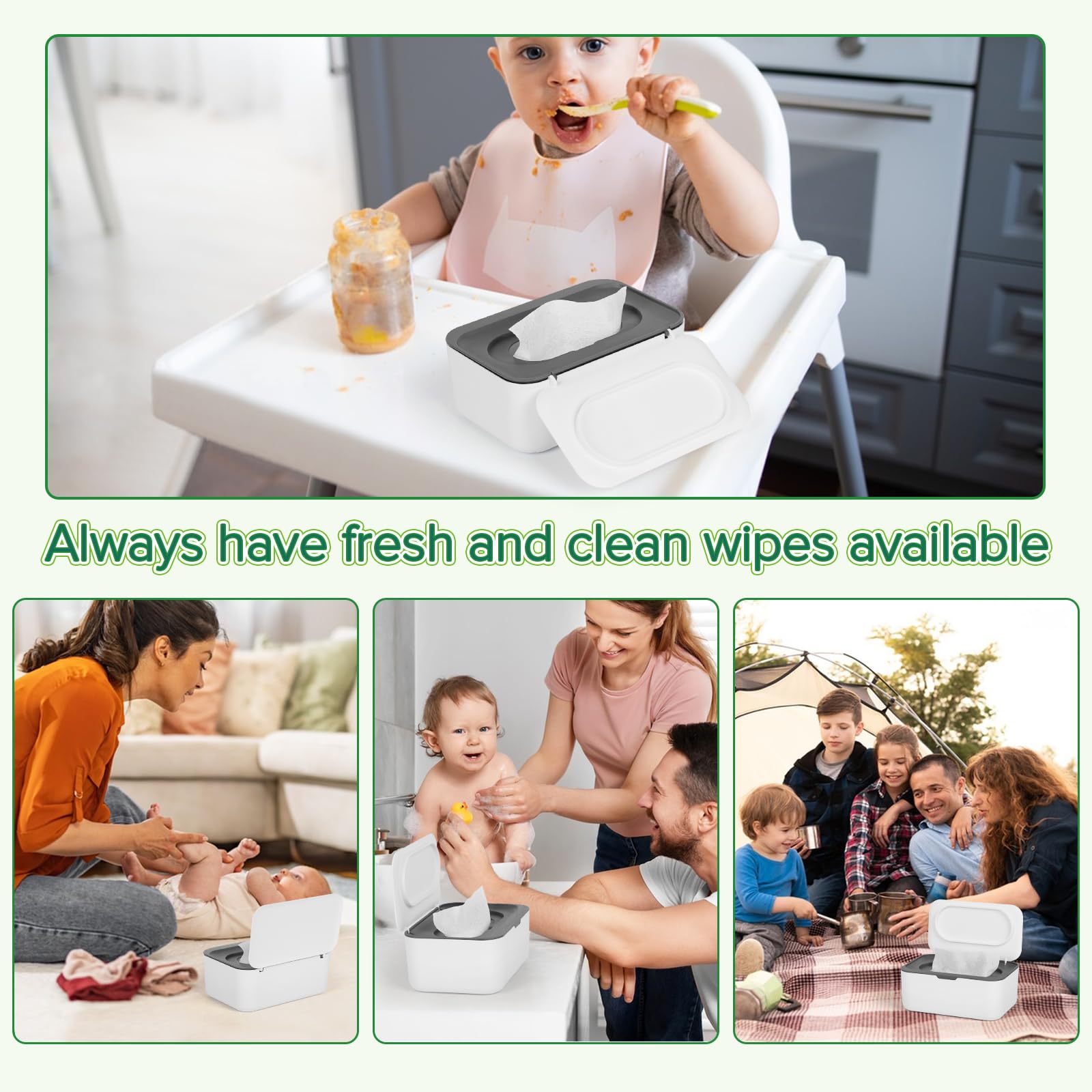 Flenpptly polypropylene material wipes dispenser gray durable design
