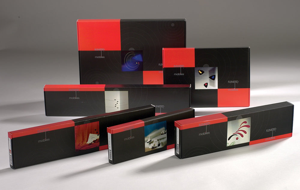 Flensted 18x24 lightweight cardboard mobile displays in motion.