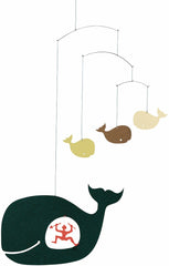 Flensted Mobiles Jonah and the Whale hanging nursery mobile, 15 inch, calming focal point for a cozy room