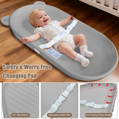 FLEUFAB wipeable changing pad enables quick cleanup after messes