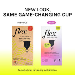 Flex Cup Size 01 silicone cup ready for all-day wear.