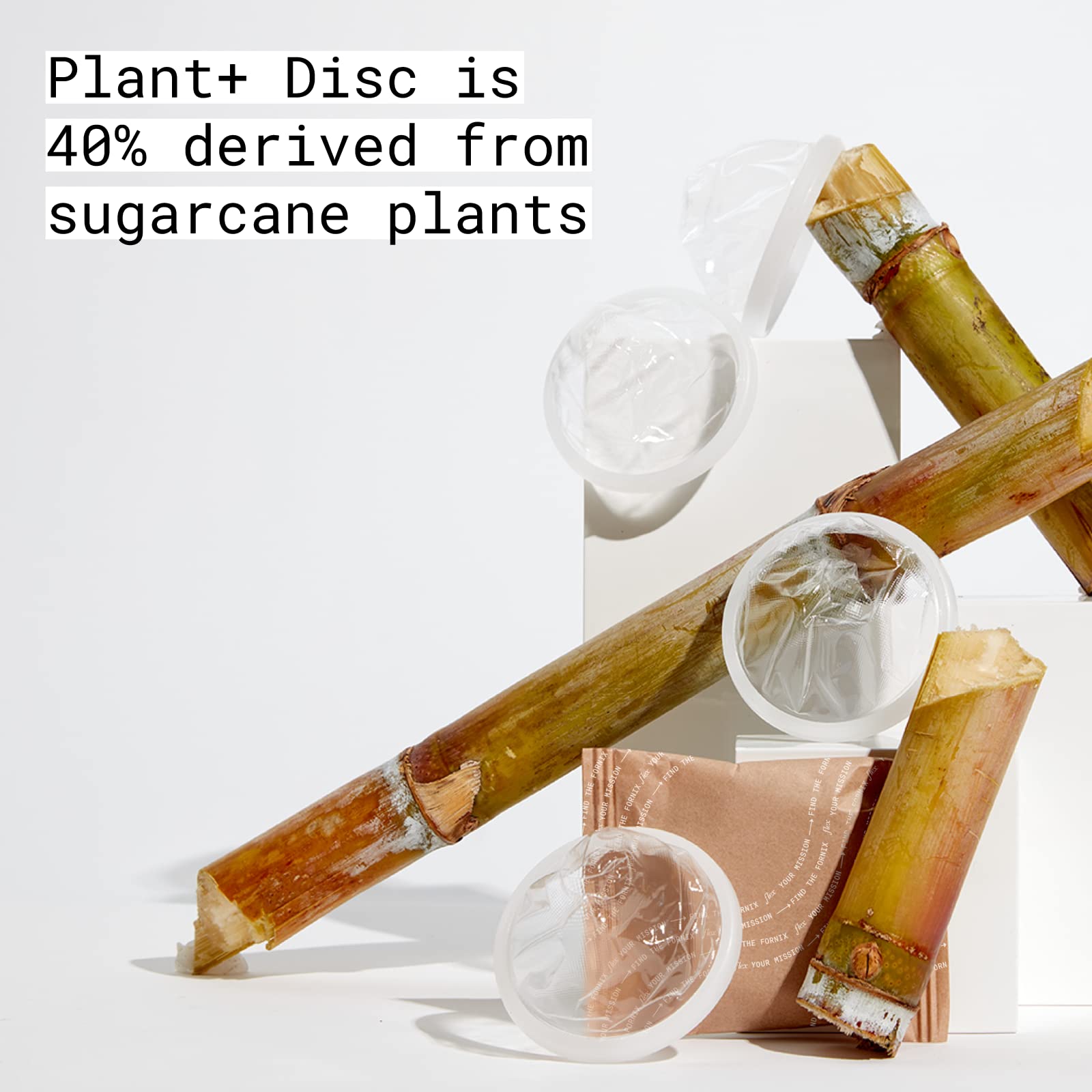 FLEX Plant+ Disc holds the equivalent of five super tampons for secure coverage