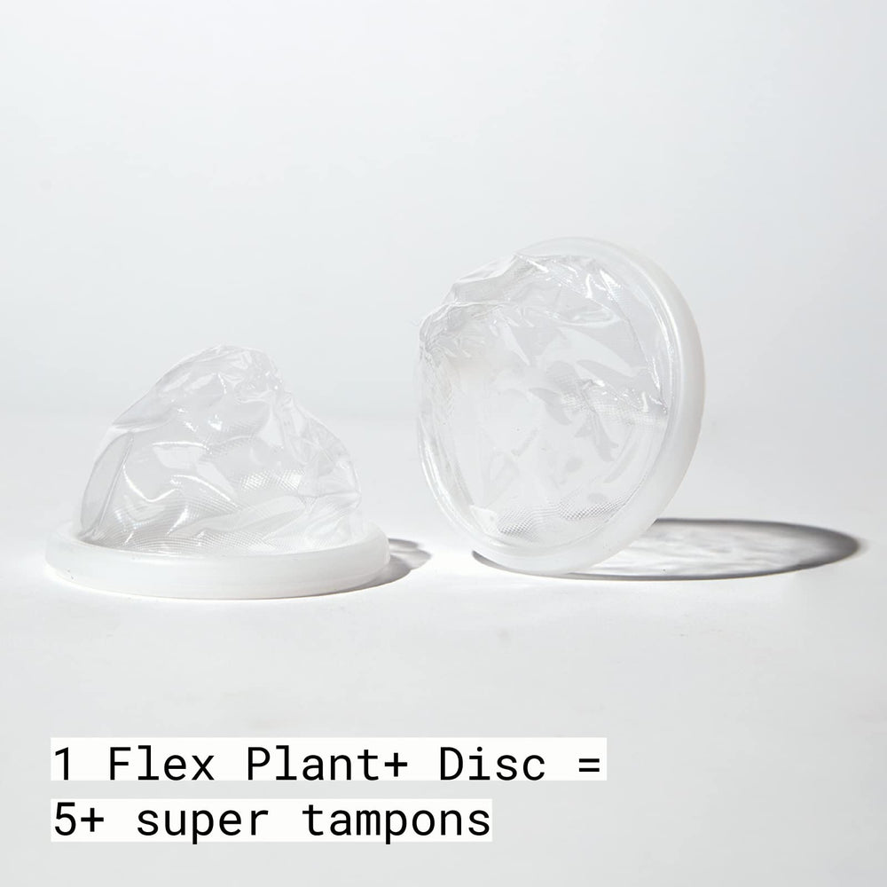 FLEX Plant+ Disc worn all day with high capacity and leak protection