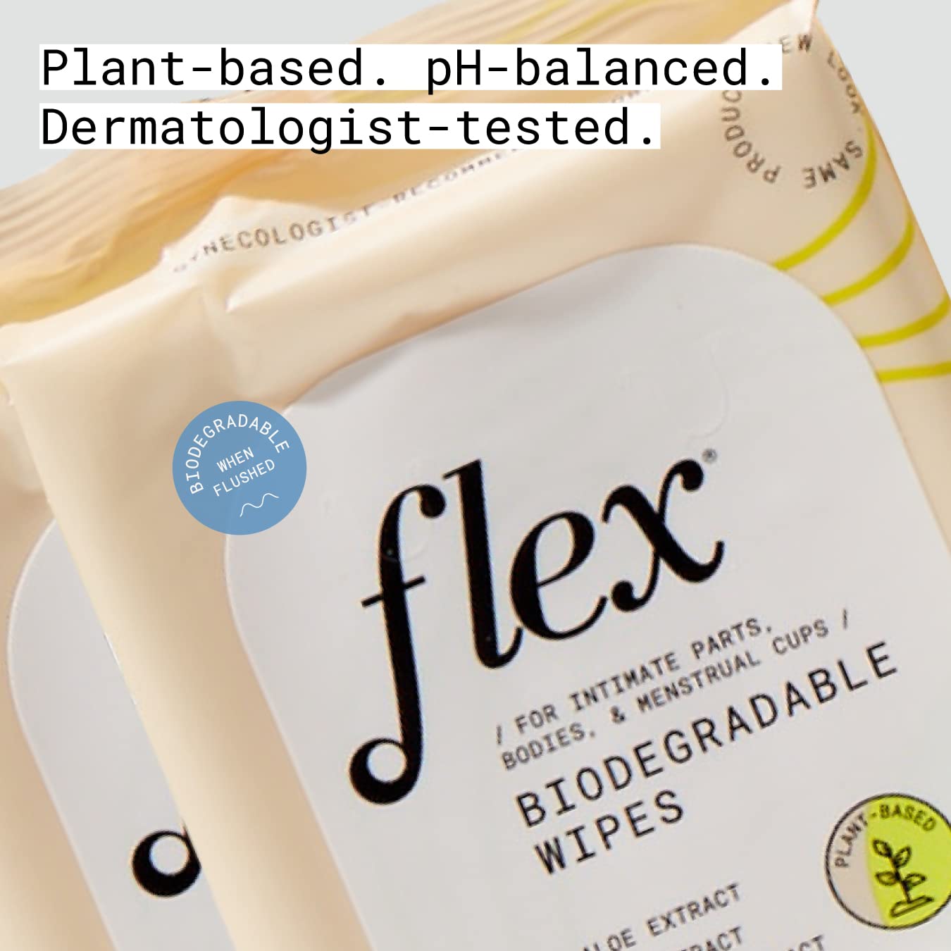 Flex Wipes two-pack depicted for convenient on-the-go cleansing