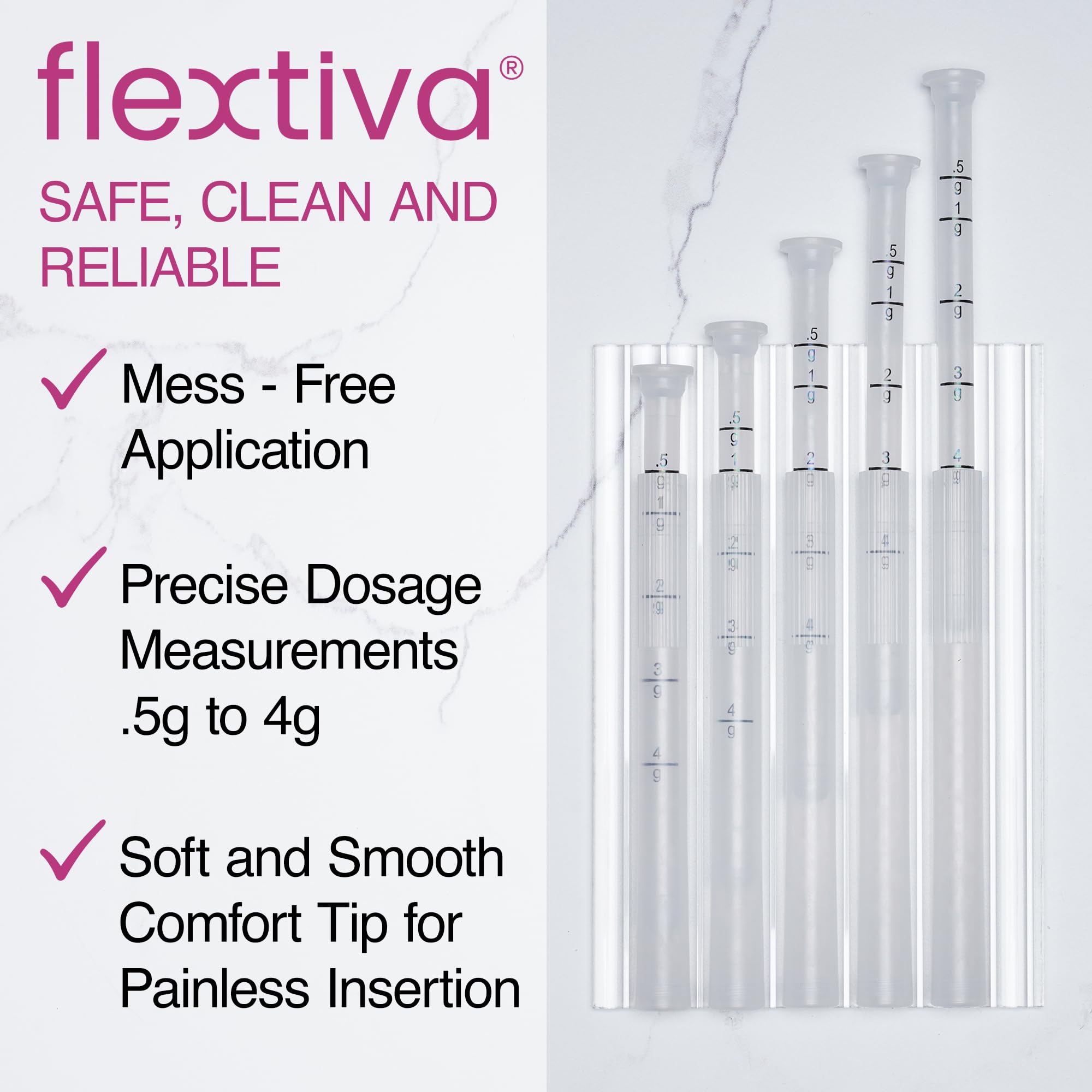 Flextiva dosage markings closeup illustrate accurate measurements for controlled use.