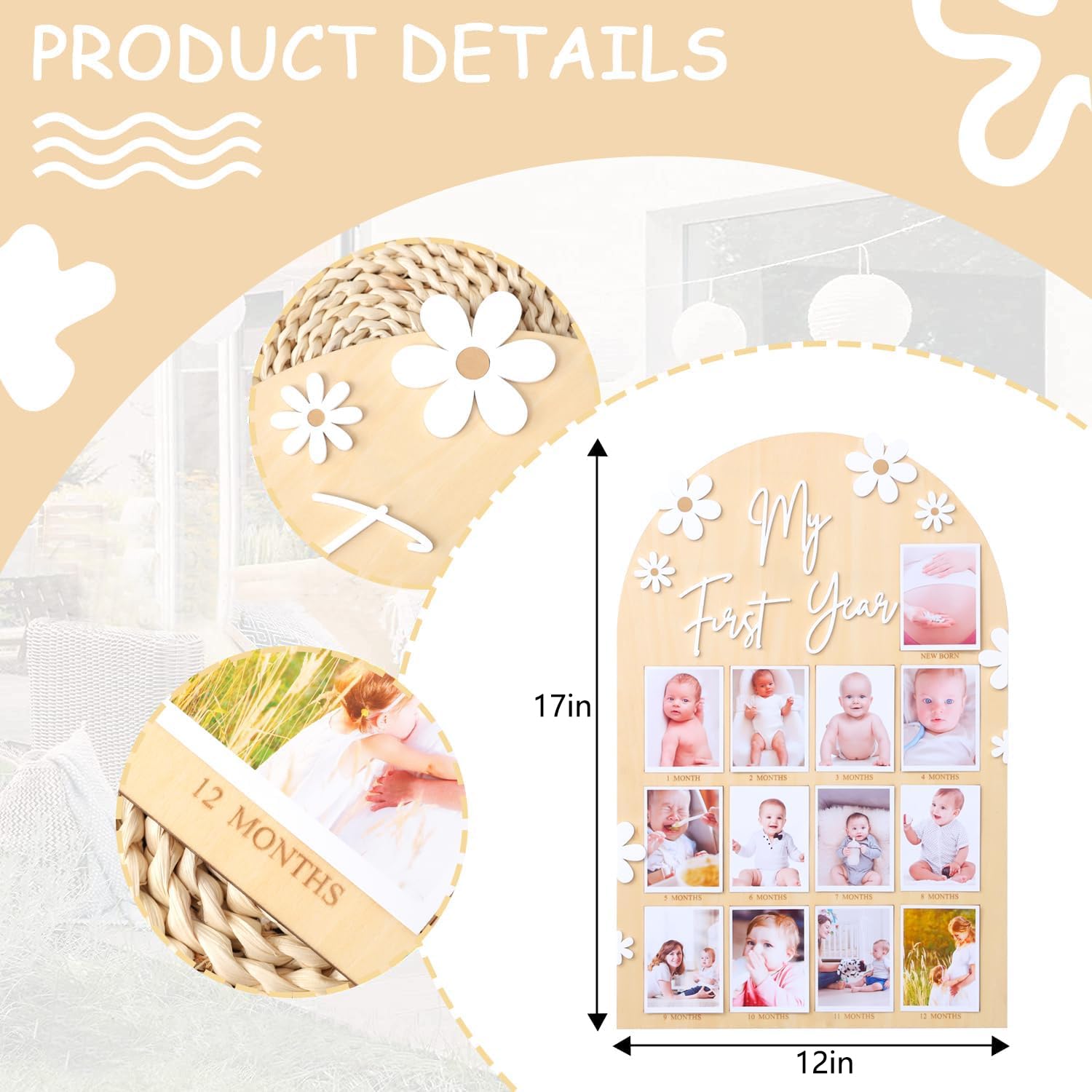 FLHRSM My First Year Frame perfect baby shower or first birthday gift.