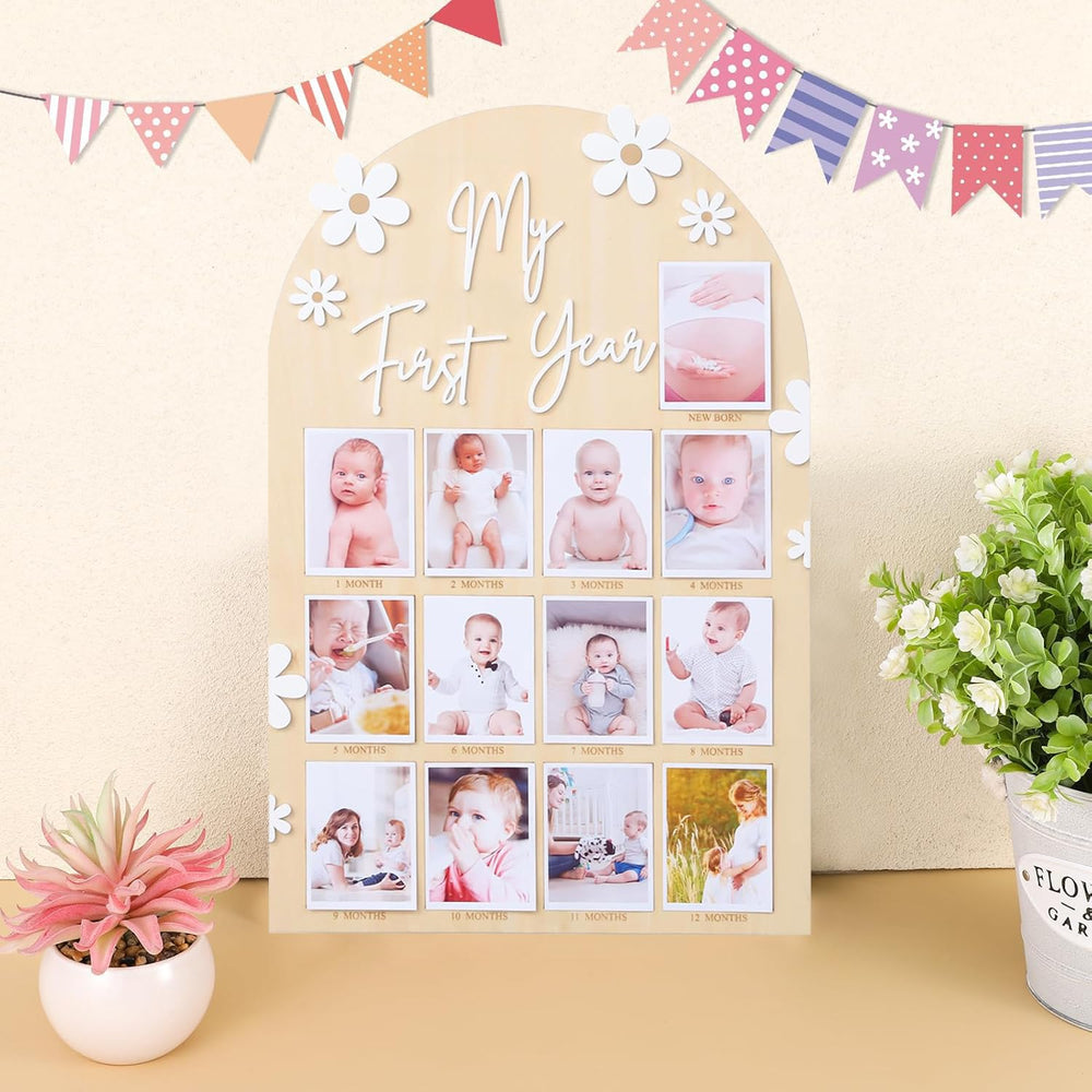 FLHRSM My First Year Frame tabletop centerpiece, forms a warm family focal point.