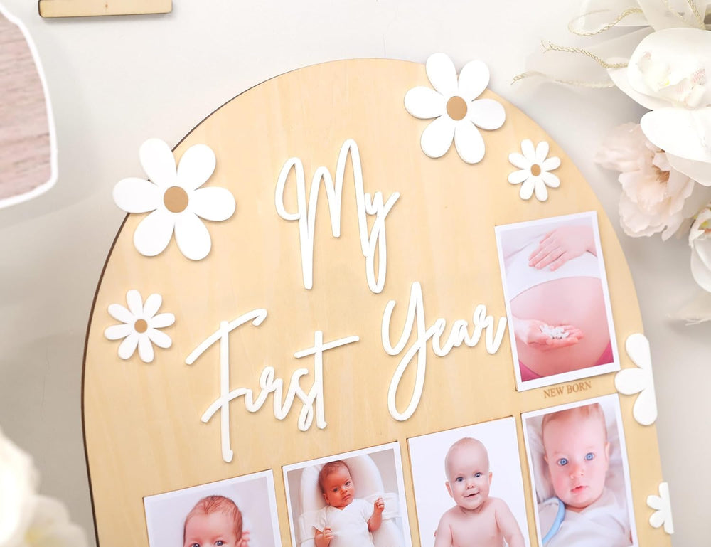 FLHRSM My First Year Frame wall mount option, versatile nursery to living room decor.