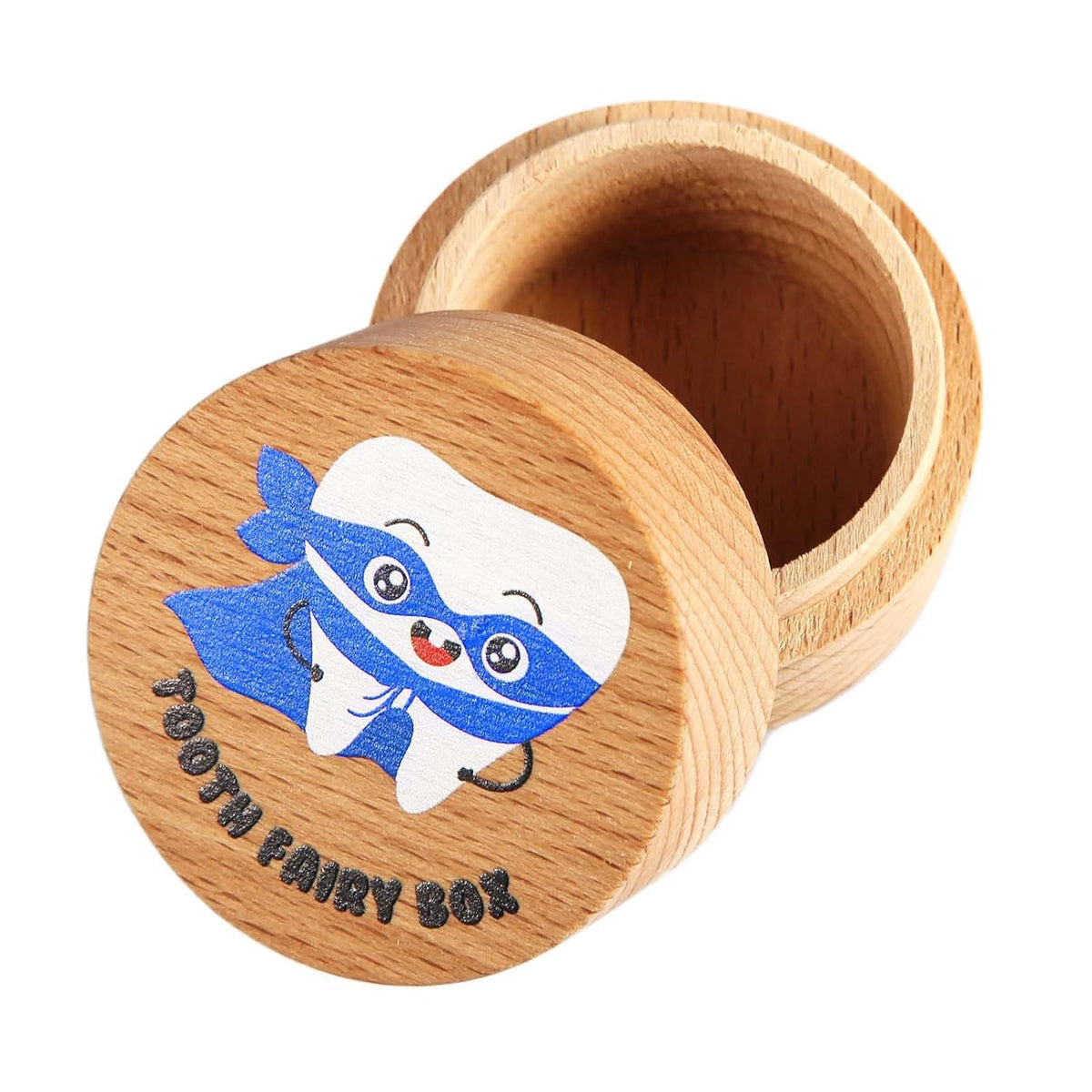 FLHRSM Tooth Fairy Box lid features a Superman pattern for a playful keepsake.