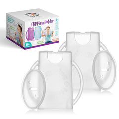 Flipping Holder 2-in-1 for baby pouches and juice boxes keeps snacks mess-free on the go.