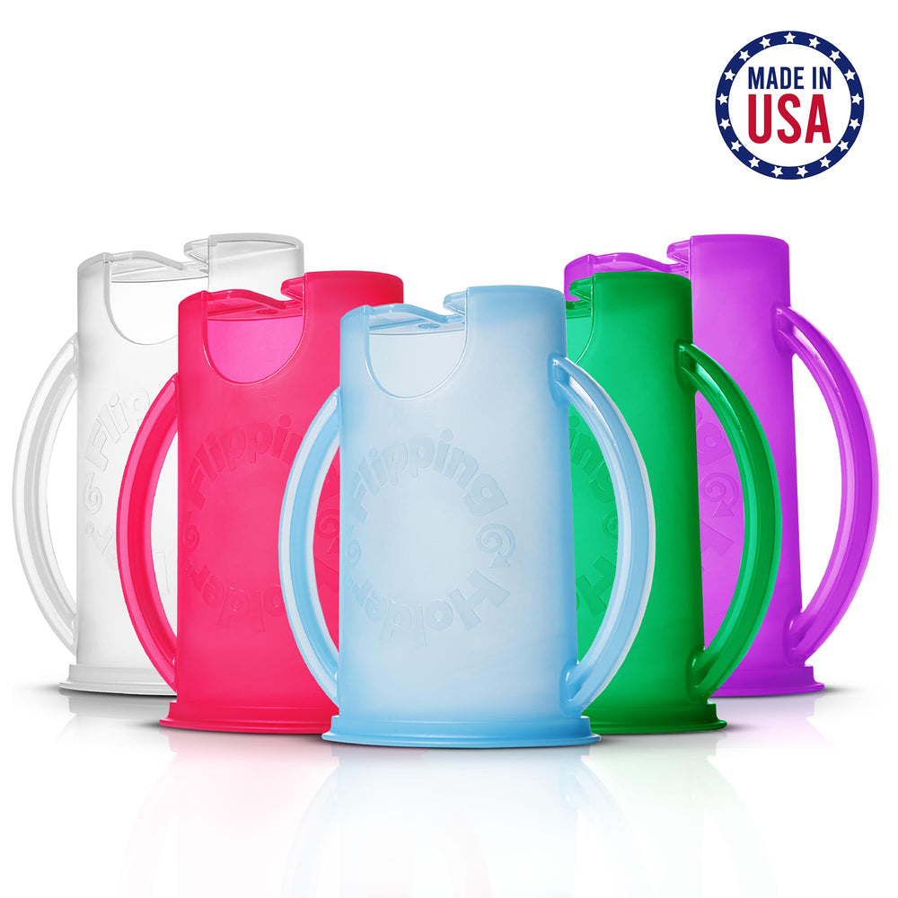 Flipping Holder blue 3-pack toddler-friendly squeeze-proof design reduces mess.