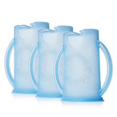 Flipping Holder blue 3-pack with lid open highlights mess-free sipping and easy access.