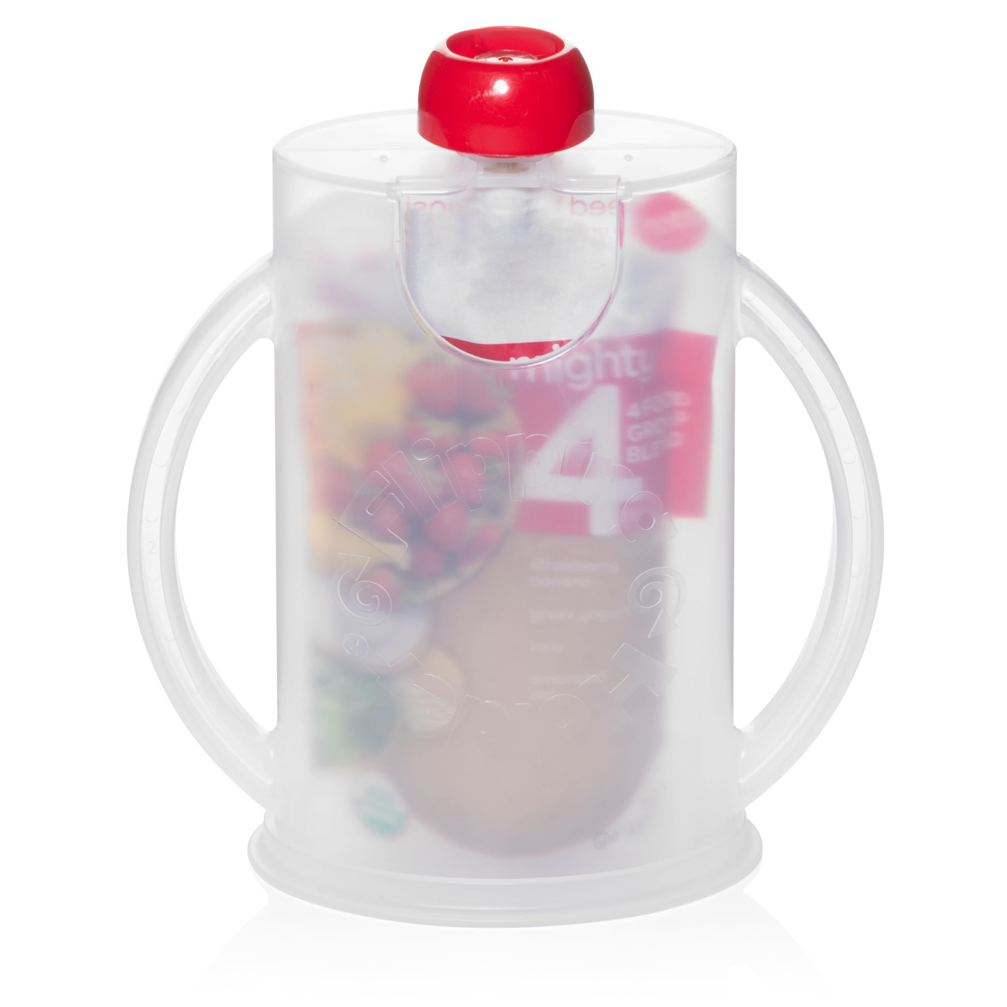 Flipping Holder open-bottom design enables easy cleaning and caregiver access.