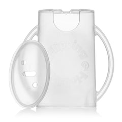 Flipping Holder original with open-bottom bottle for mess-free feeding and easy cleanup.