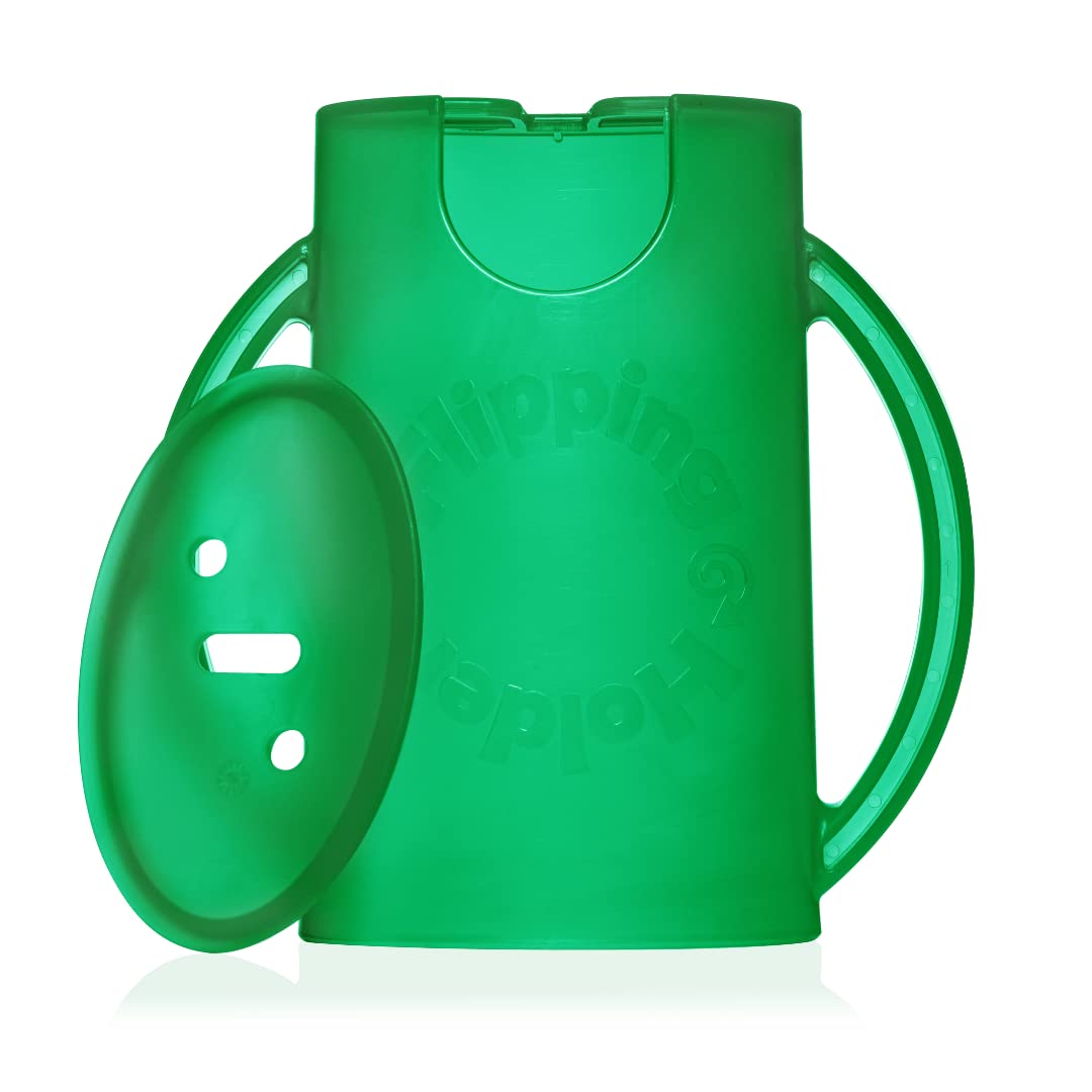 Flipping Holder's universal fit covers most pouches and juice boxes.