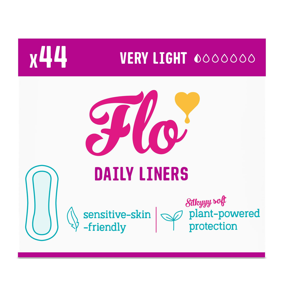 FLO Daily Liners wrapped pack—discreet, hygienic on-the-go option.