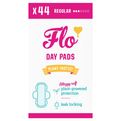 FLO Day Pads 44-pack box showing full pack for daily wear and convenience