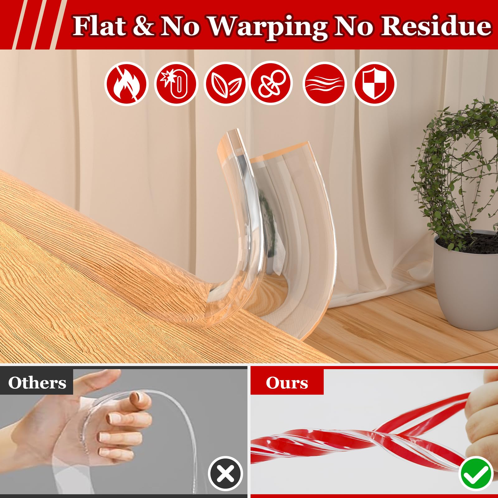 Floatlive edge corner protector works on wood, glass, and metal surfaces for versatile safety