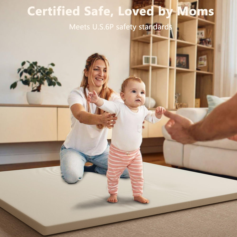 Floisdace 50x50 playpen mat fits standard playpens for extended use.
