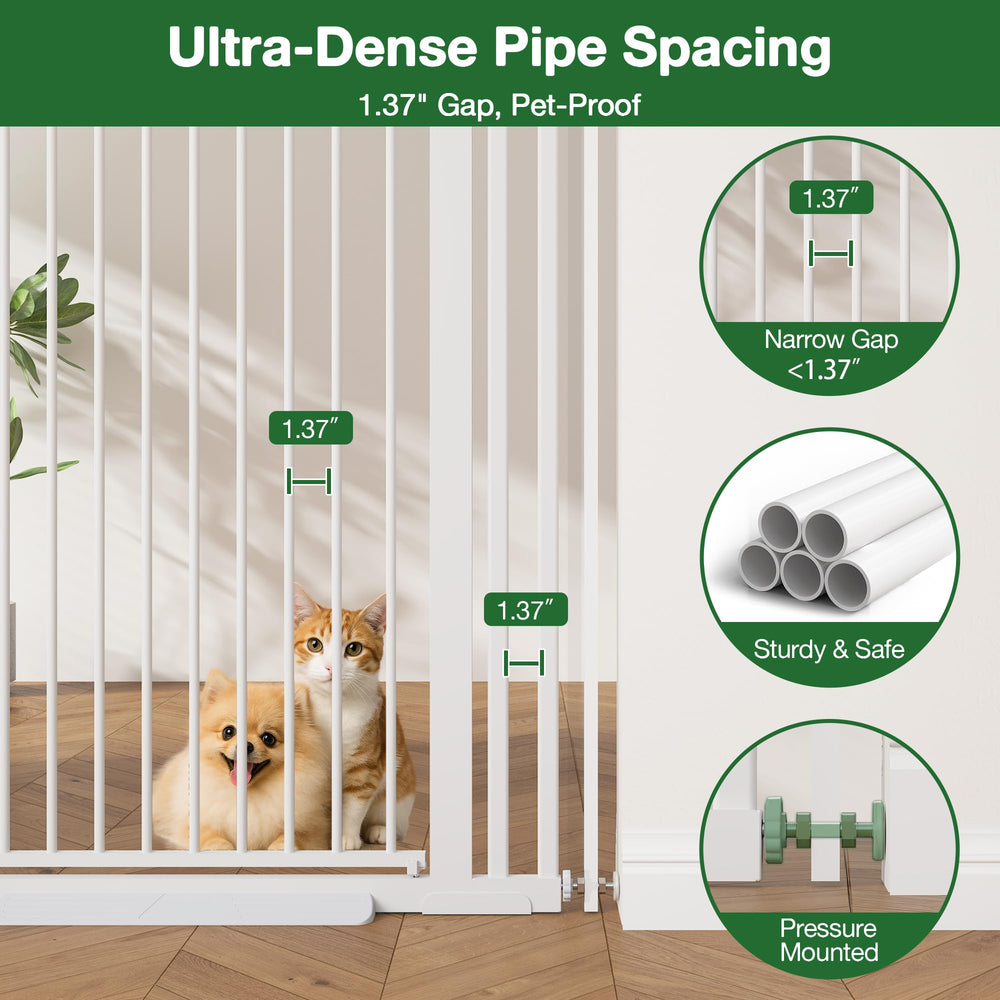 Floisdace 55.1in extra tall gate in open position allows easy passage while keeping pets contained.