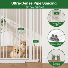 Floisdace 55.1in extra tall gate in open position allows easy passage while keeping pets contained.