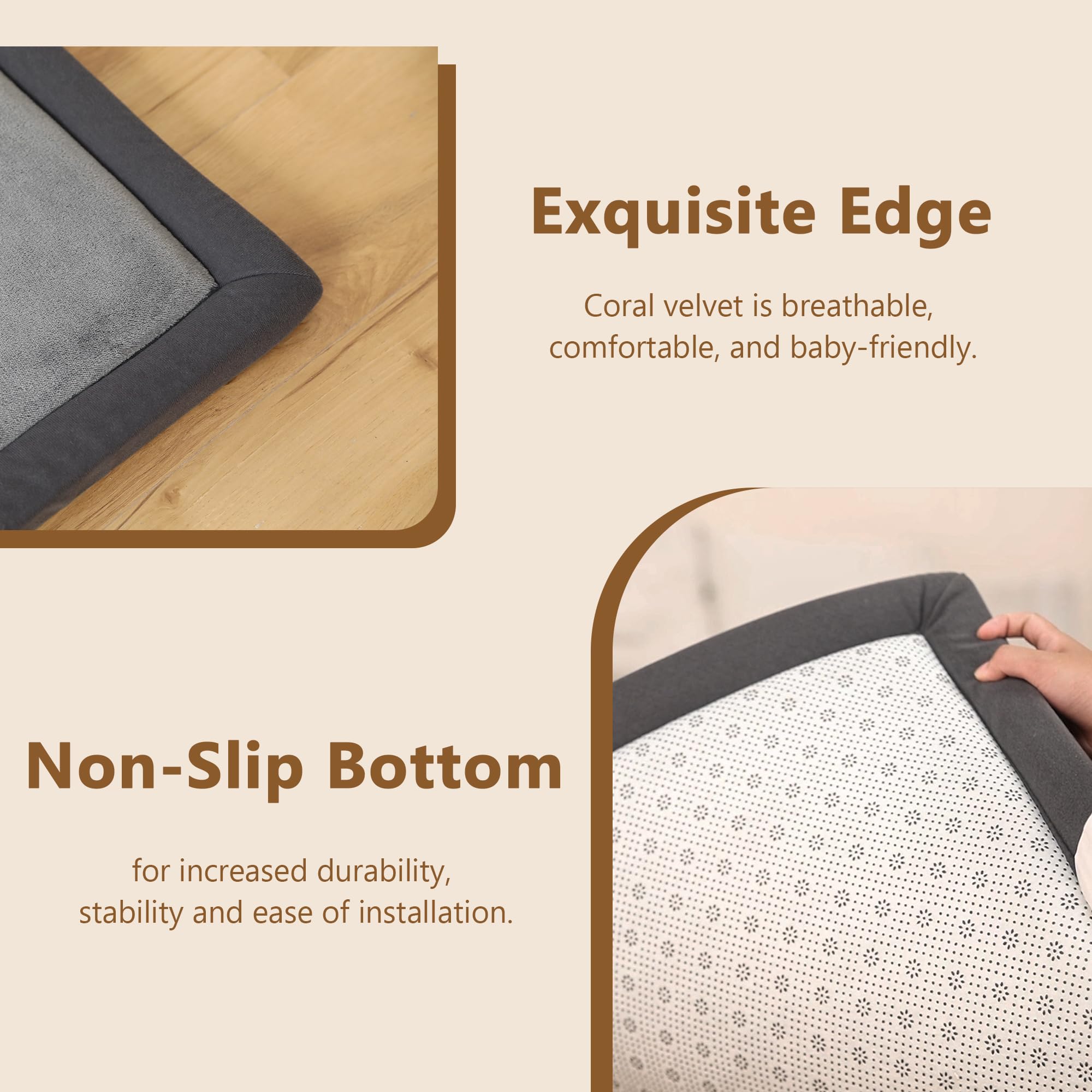 Floisdace cushioned rug is easy to clean by vacuuming or light wipe.