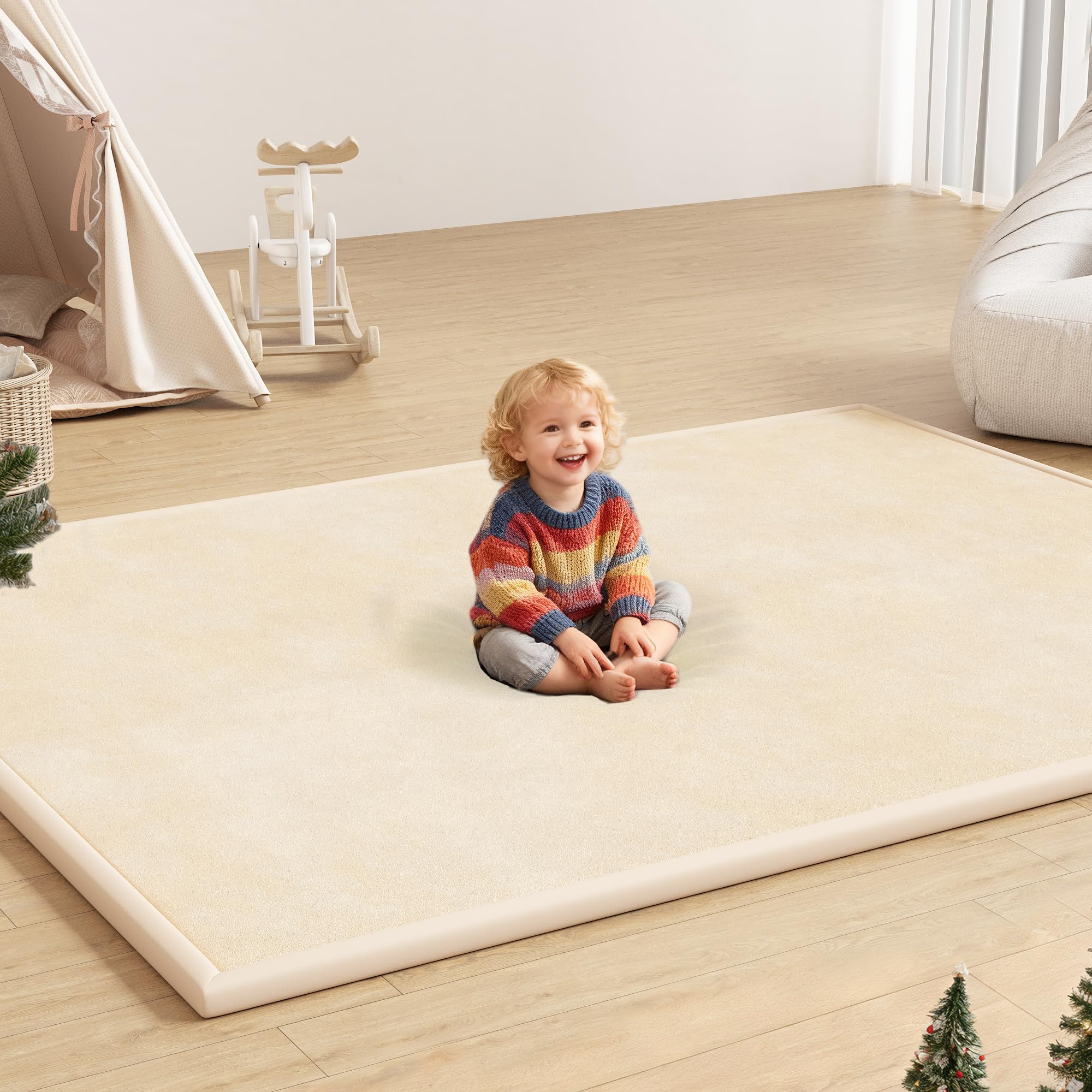 Floisdace baby play mat memory foam 1.3-inch thick for cozy tummy time