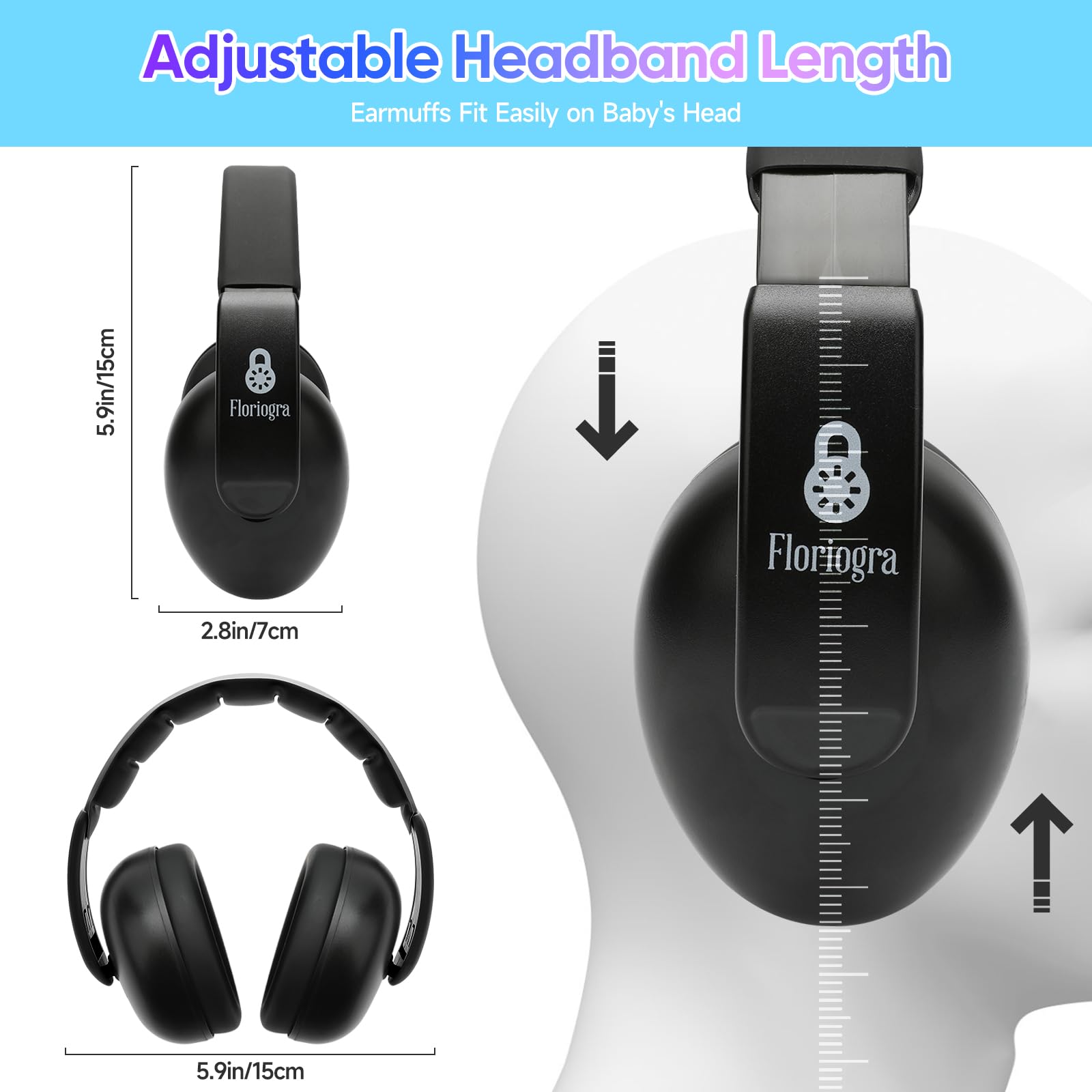 Floriogra Baby Headphones portable case for easy travel