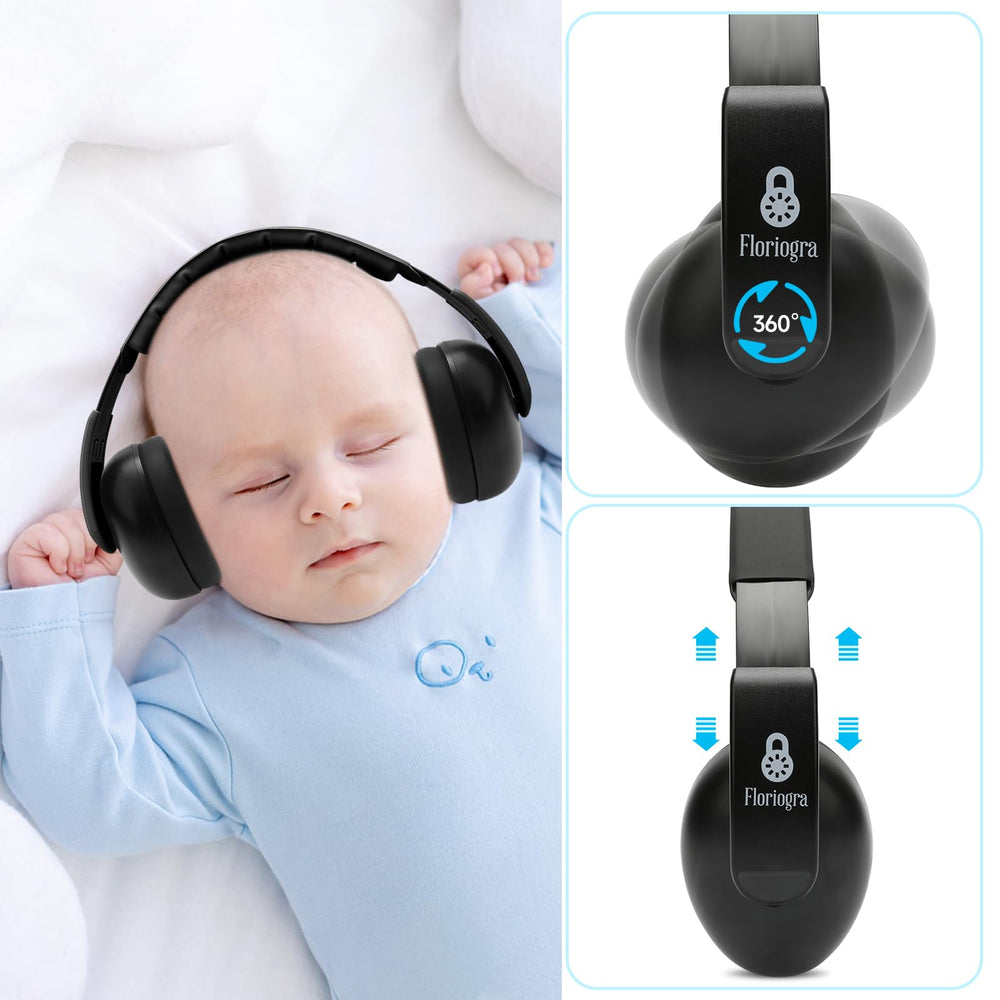 Floriogra Baby Headphones side view showing compact travel-friendly design