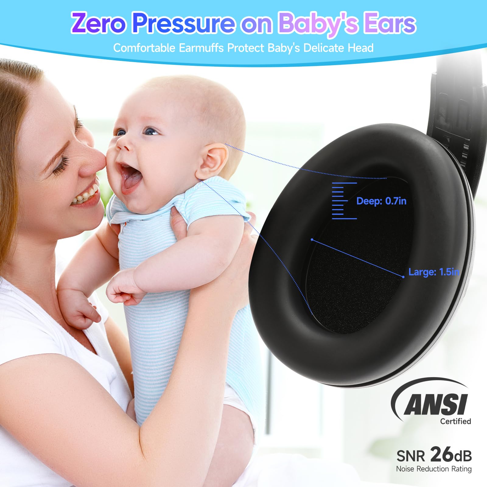 Floriogra Baby Headphones with soft foam ear cups for comfort