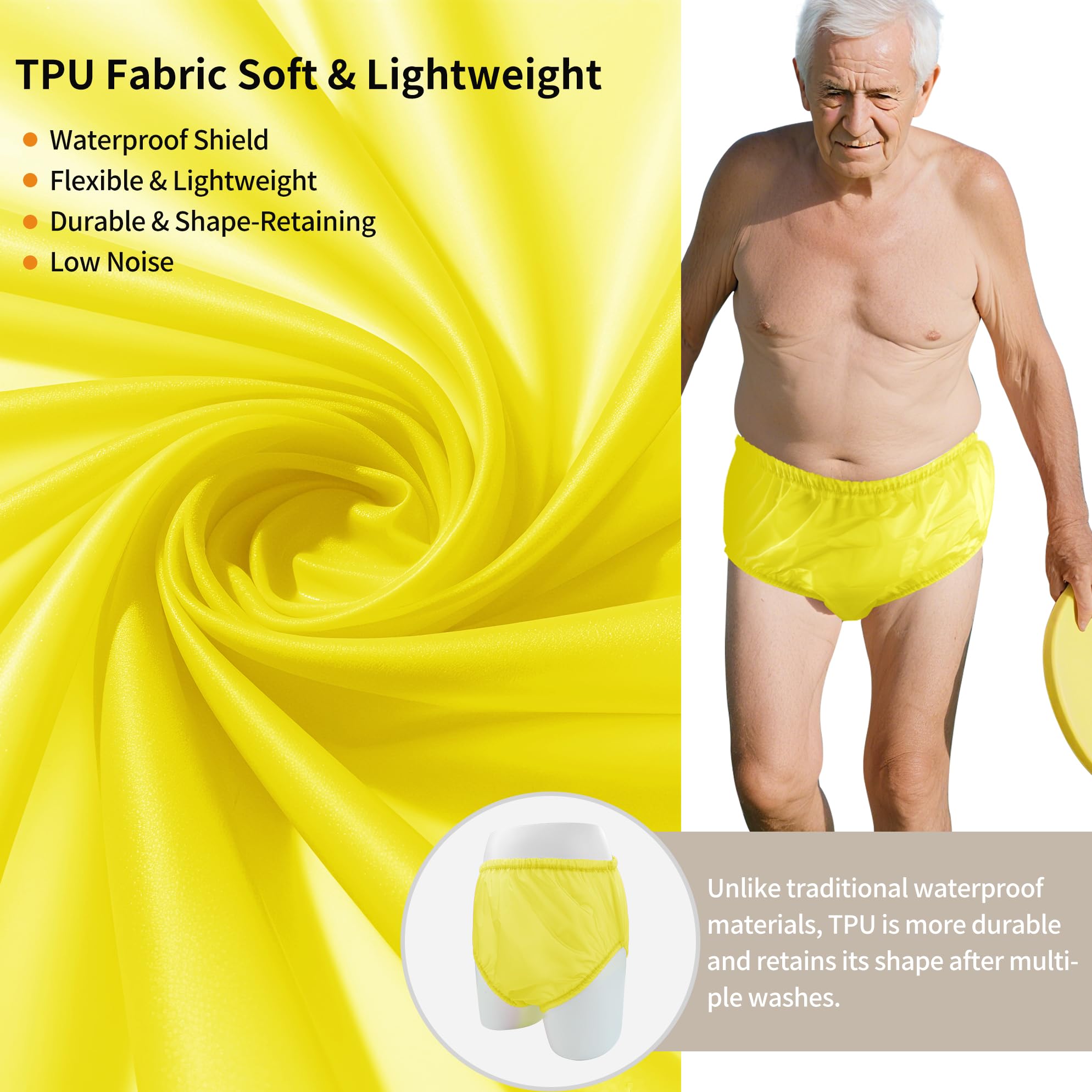 Florith two-pcs Yellow M pack shot emphasizing reusable protection