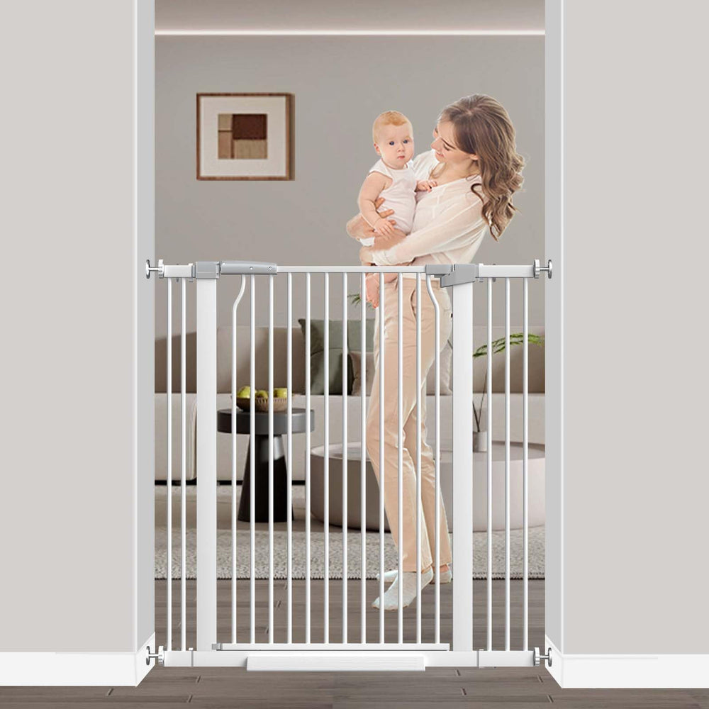 flower frail 40.5-inch high baby gate on stairs for added safety