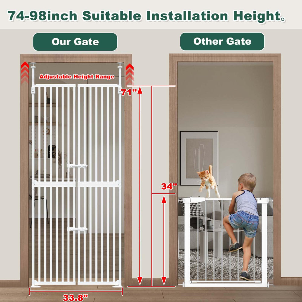 Flower Frail adjustable height cat gate installation without wall damage.